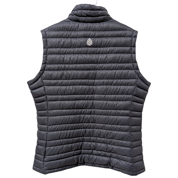Stio Pinion Down Vest with Cisco and ONEX logos Women's L - Magnet Gray - Picture 3 of 9